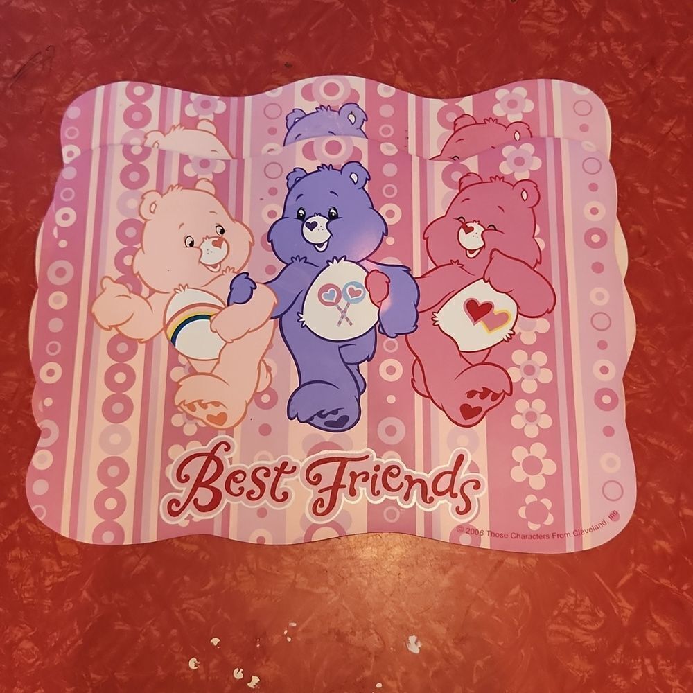 Care Bears Best Friends 2006 Vinyl Placemat Set of 2